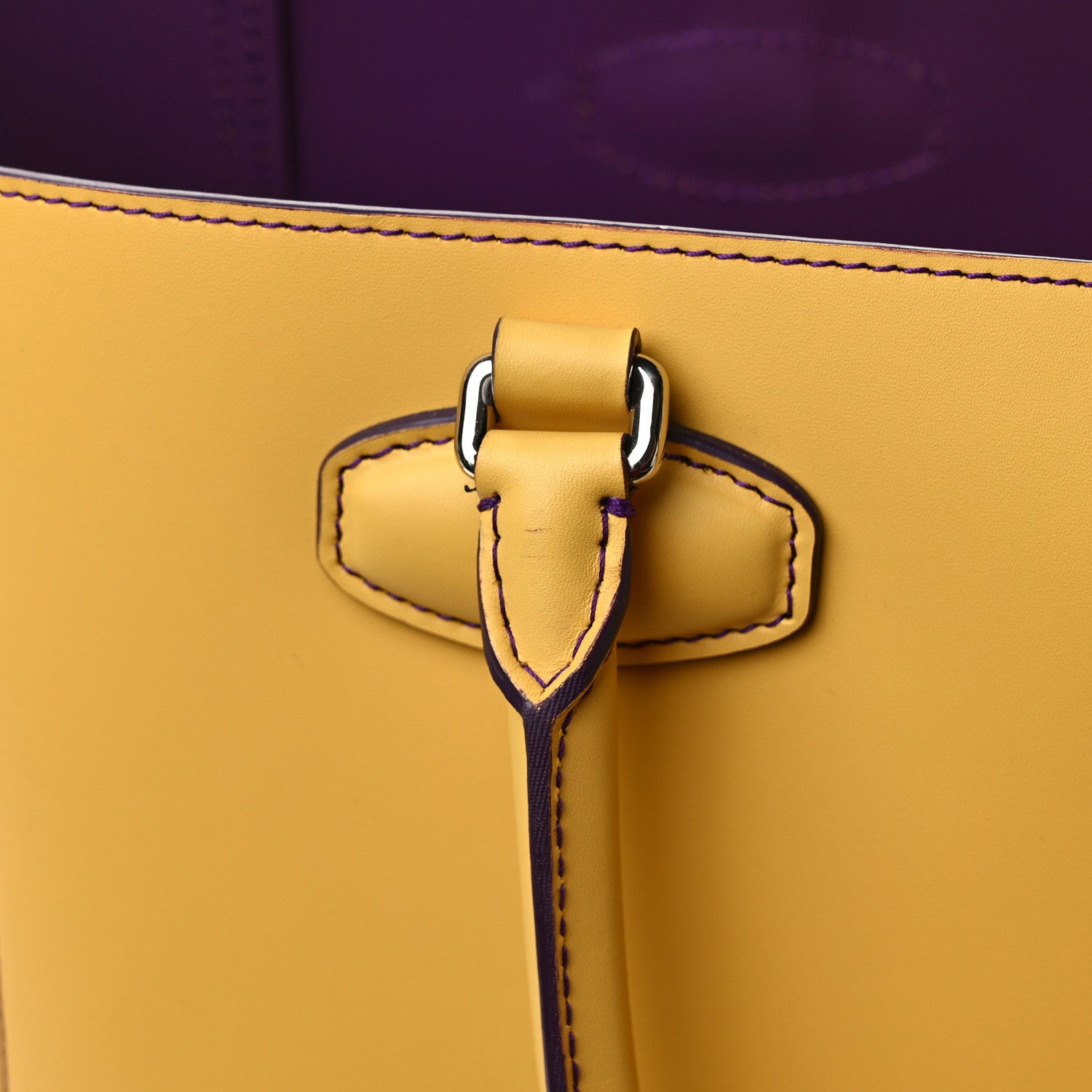 Loewe Smooth Calfskin Perforated Leo Bag Yellow 14 of 14