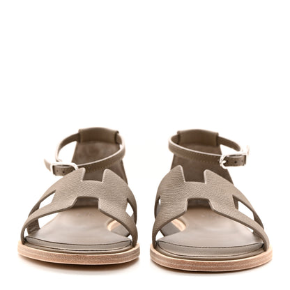 Hermes Epsom Santorini Sandals 36 Etoupe 2 of 13