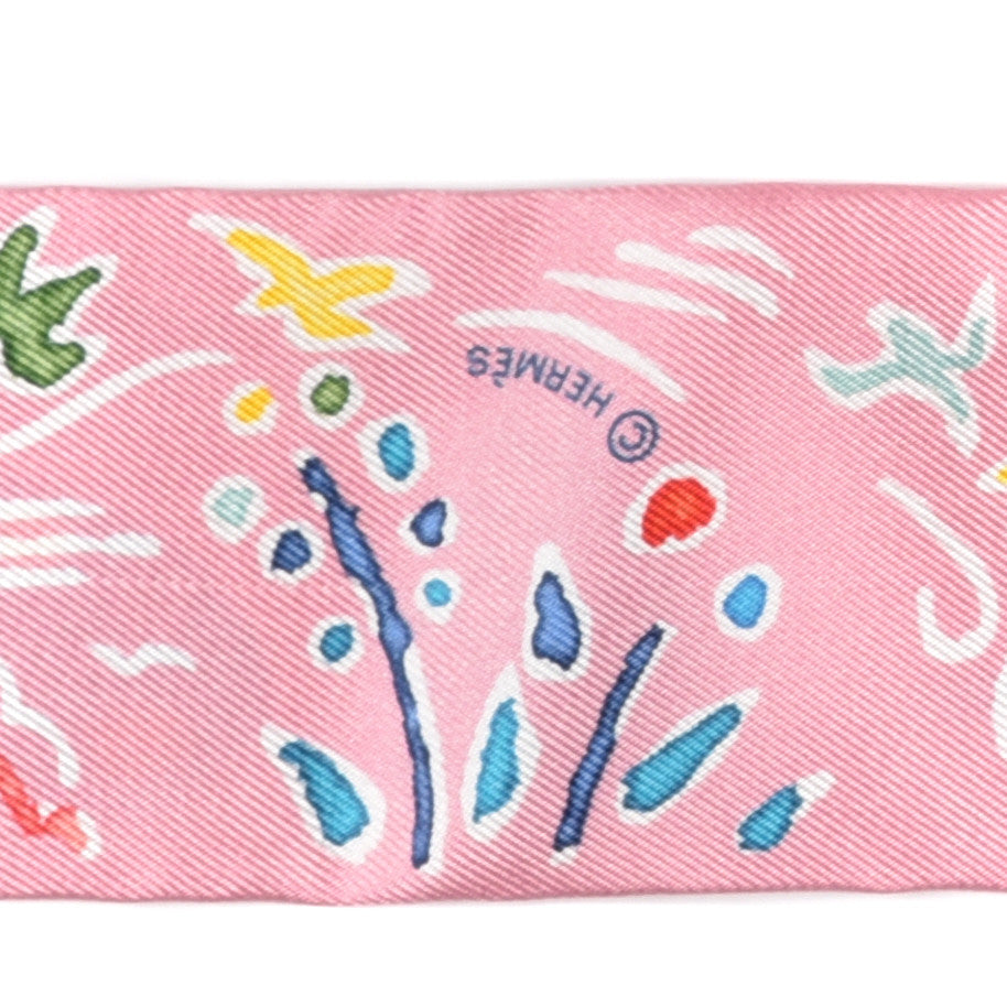 Hermes Silk Isola Di Primavera Twilly Rose Bleu Multicolor 4 of 4