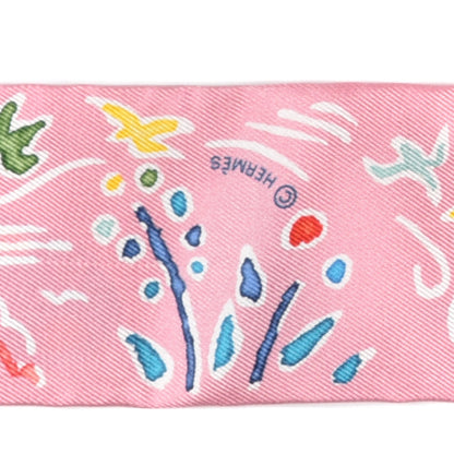 Hermes Silk Isola Di Primavera Twilly Rose Bleu Multicolor 4 of 4