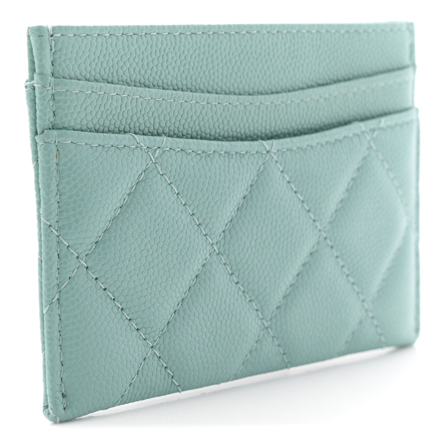 Chanel Caviar Quilted Card Holder Light Blue 3 of 7