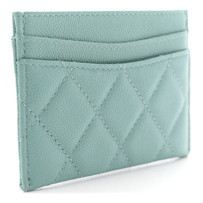 Chanel Caviar Quilted Card Holder Light Blue 3 of 7