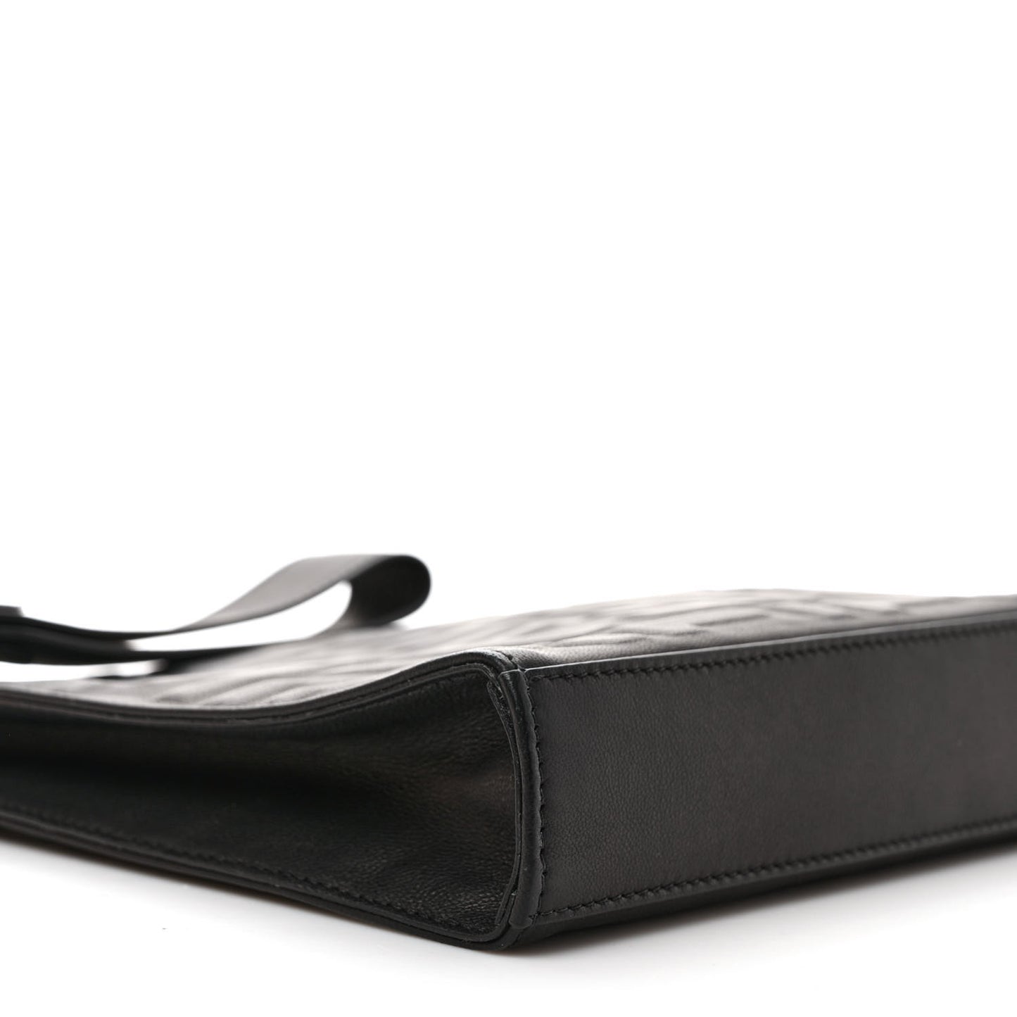 Vitello Grace FF 1974 Embossed Flat Pouch Black