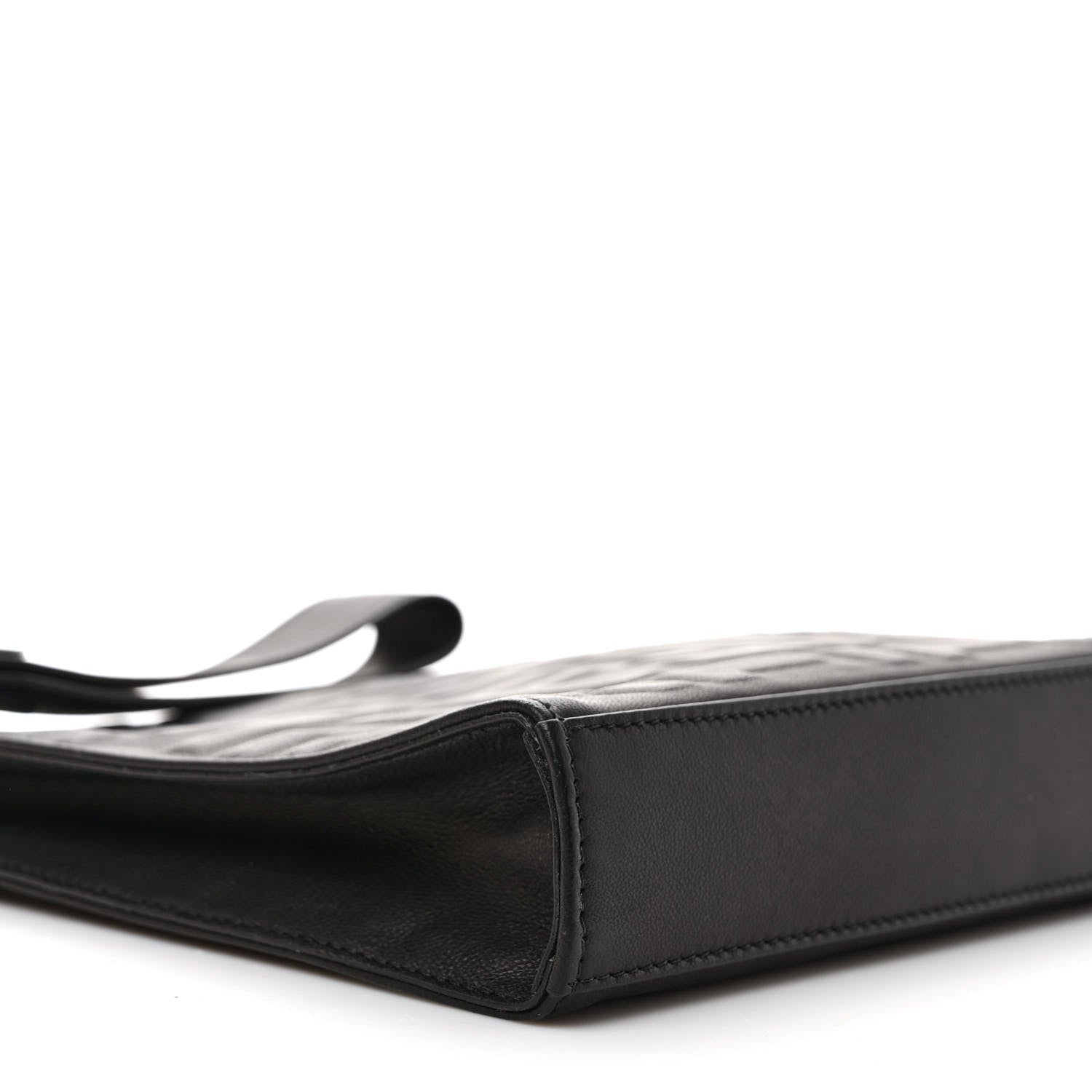 Fendi Vitello Grace FF 1974 Embossed Flat Pouch Black 6 of 7