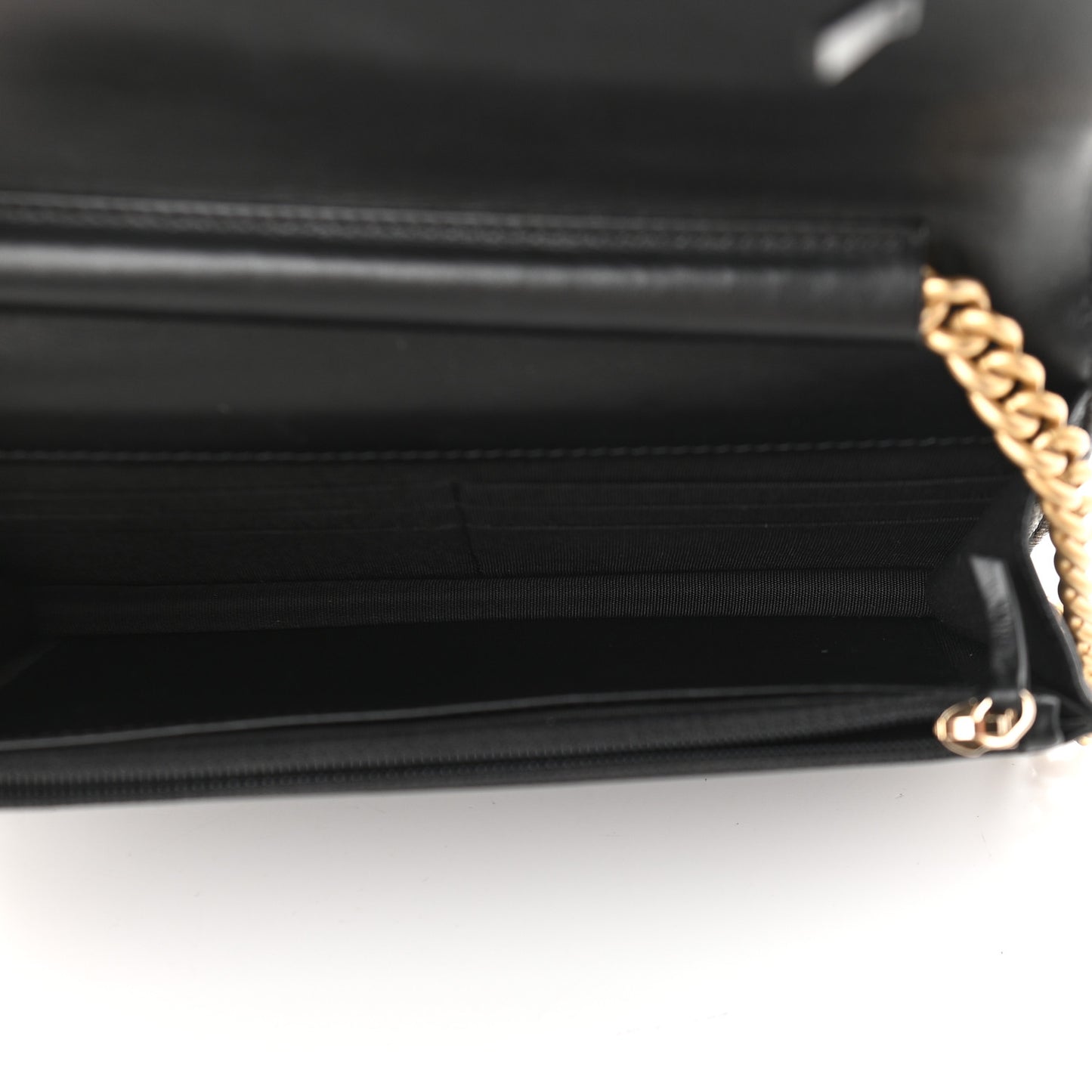 Caviar Quilted Boy Wallet On Chain WOC Black