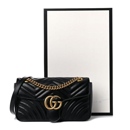 Gucci Calfskin Matelasse Small GG Marmont Shoulder Bag Black 15 of 15