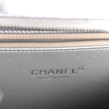 Chanel Metallic Caviar Quilted Medium CC Filigree Vanity Case Silver 6 of 8
