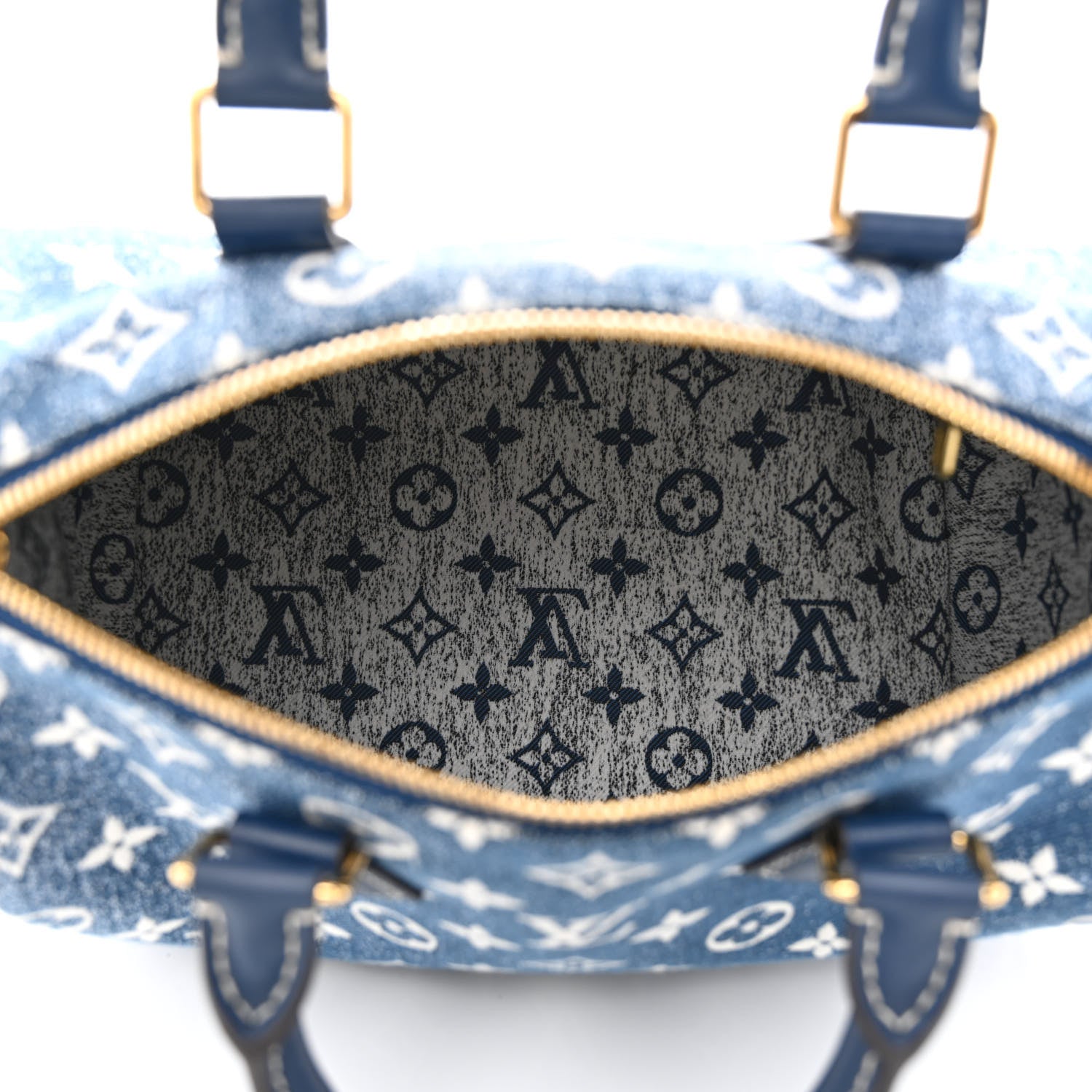 Louis Vuitton Monogram Jacquard Denim Speedy Bandouliere 25 Bleu 5 of 9