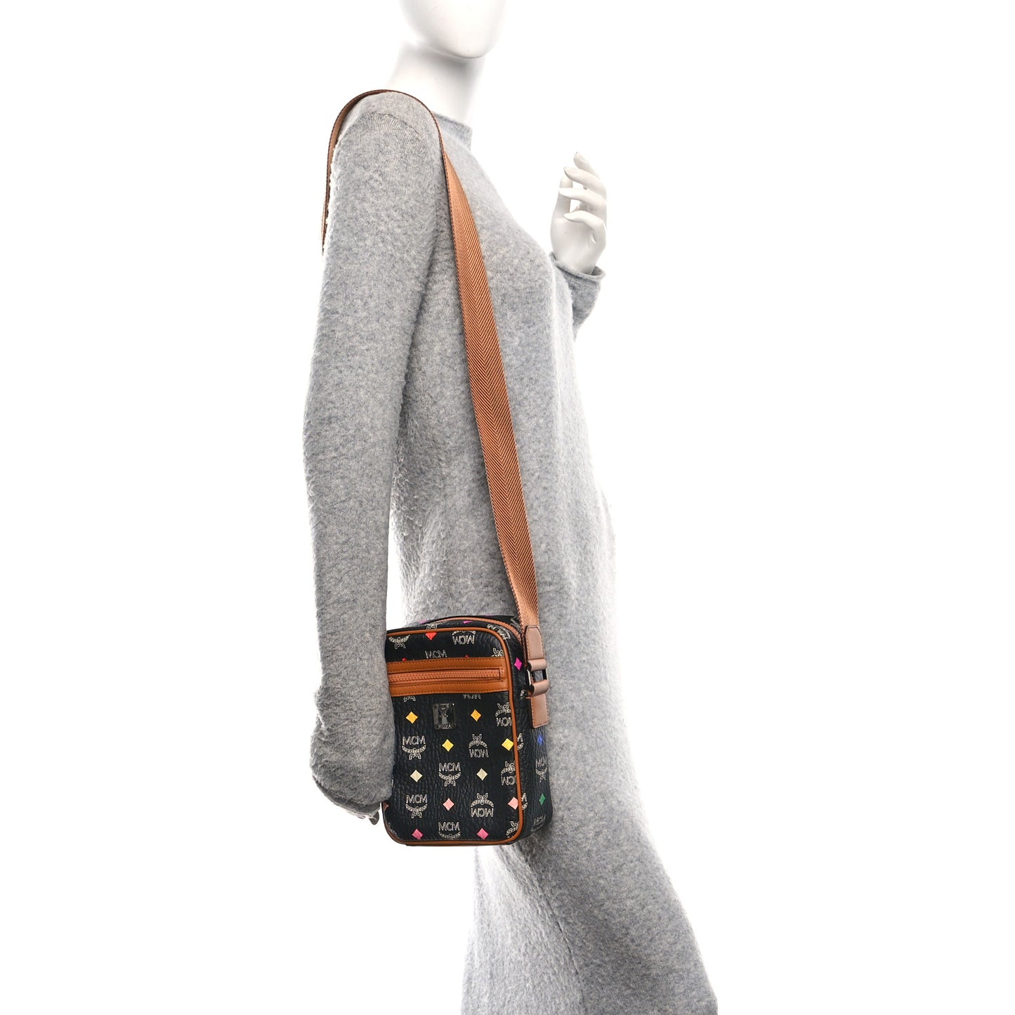 Skyoptic Visetos Camera Crossbody Bag Spectrum Diamond Black Cognac