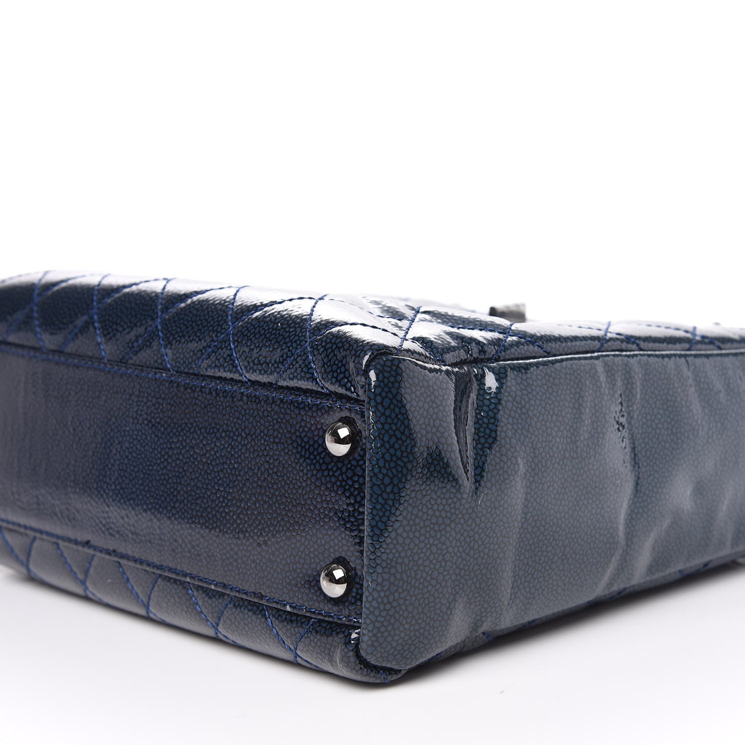 Chanel Patent Caviar Quilted Reissue 2.55 Tote Blue 8 of 10