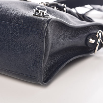 Balenciaga Chevre Silver Metallic Edge Hardware S City Bleu Nuit Dark Sea 10 of 10