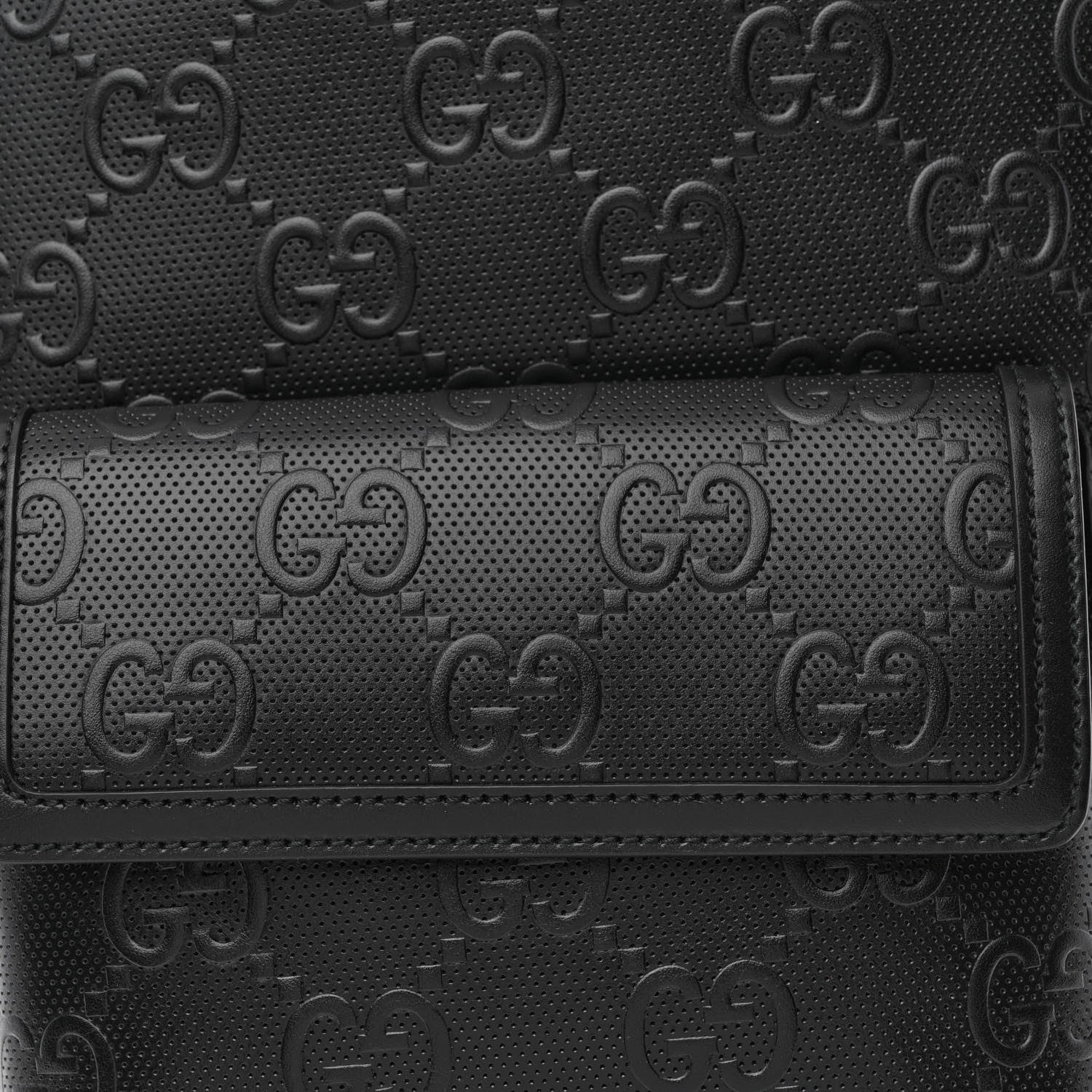 Gucci Calfskin GG Tennis Embossed Backpack Black 8 of 10