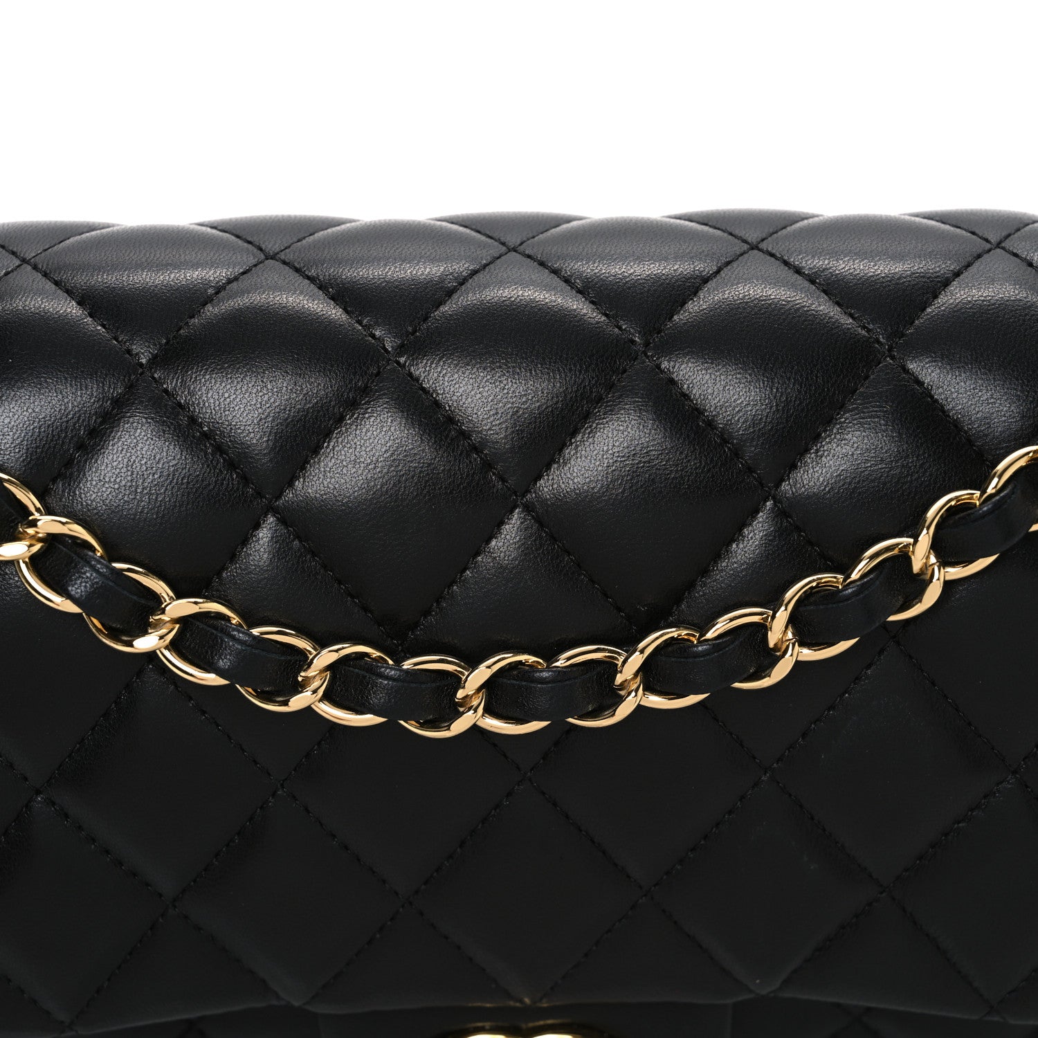 Chanel Lambskin Quilted Medium Double Flap Black 8 of 10