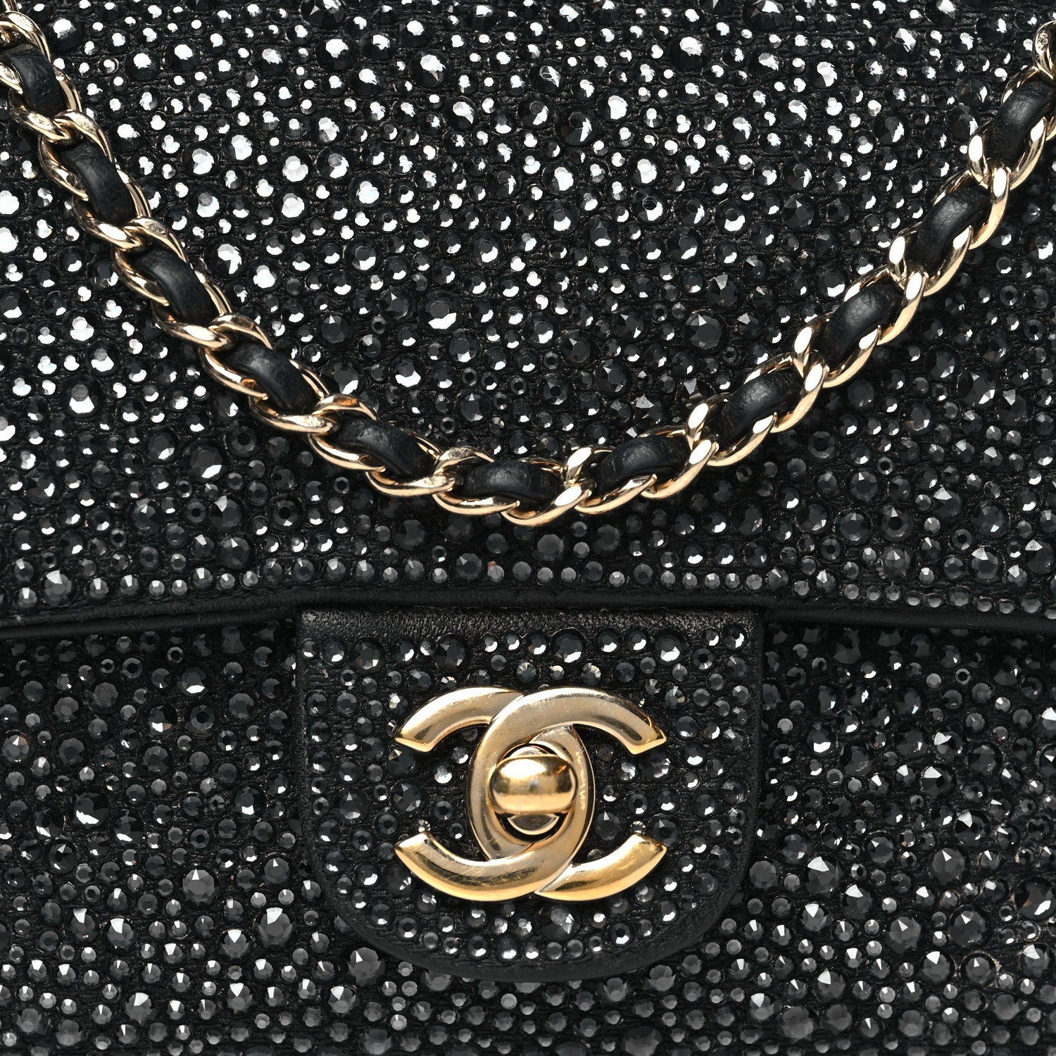 Chanel Lambskin Crystal Diamante Small Flap Black 8 of 13