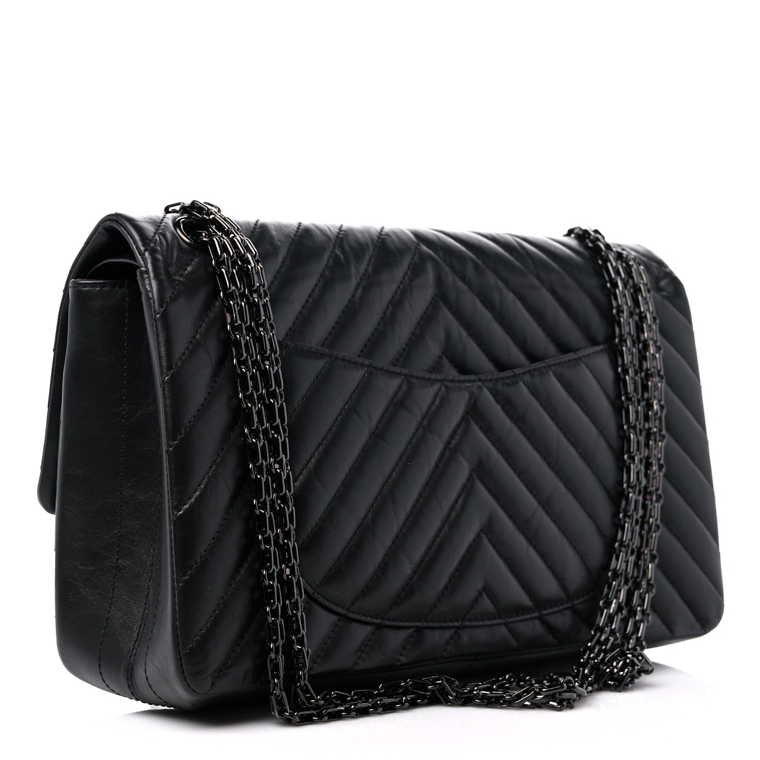 Chanel Aged Calfskin Chevron Quilted 2.55 Reissue 226 So Black 3 of 9