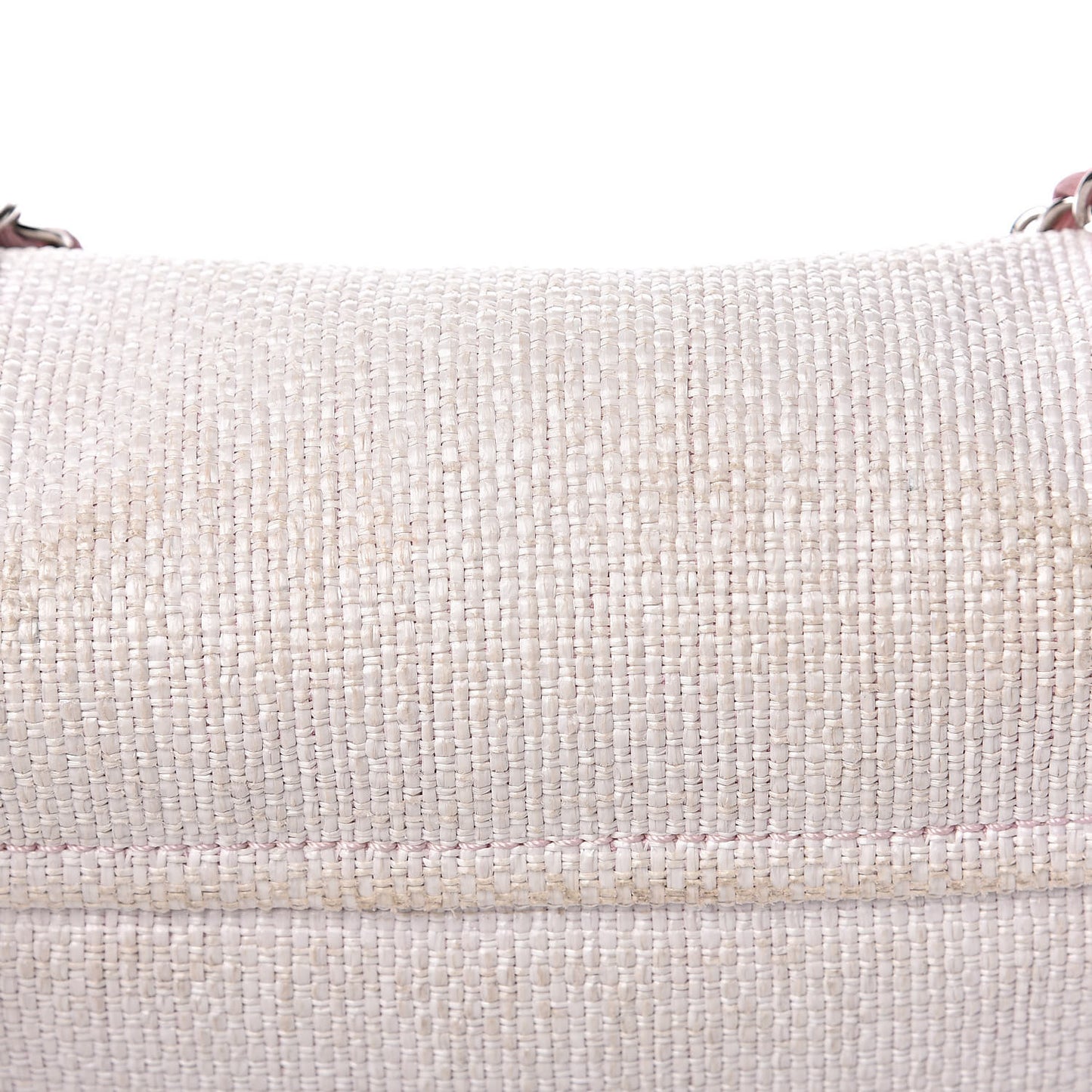 Woven Straw Raffia Small Deauville Messenger Light Pink