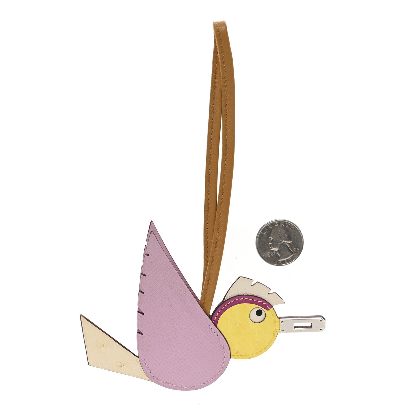 Ostrich Epsom Swift Birdy Bag Charm Mauve Sylvestre Nata Jaune Citron Magnolia Sesame