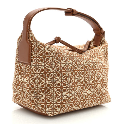 Loewe Jacquard Anagram Calfskin Small Cubi Bag Tan Pecan 3 of 10