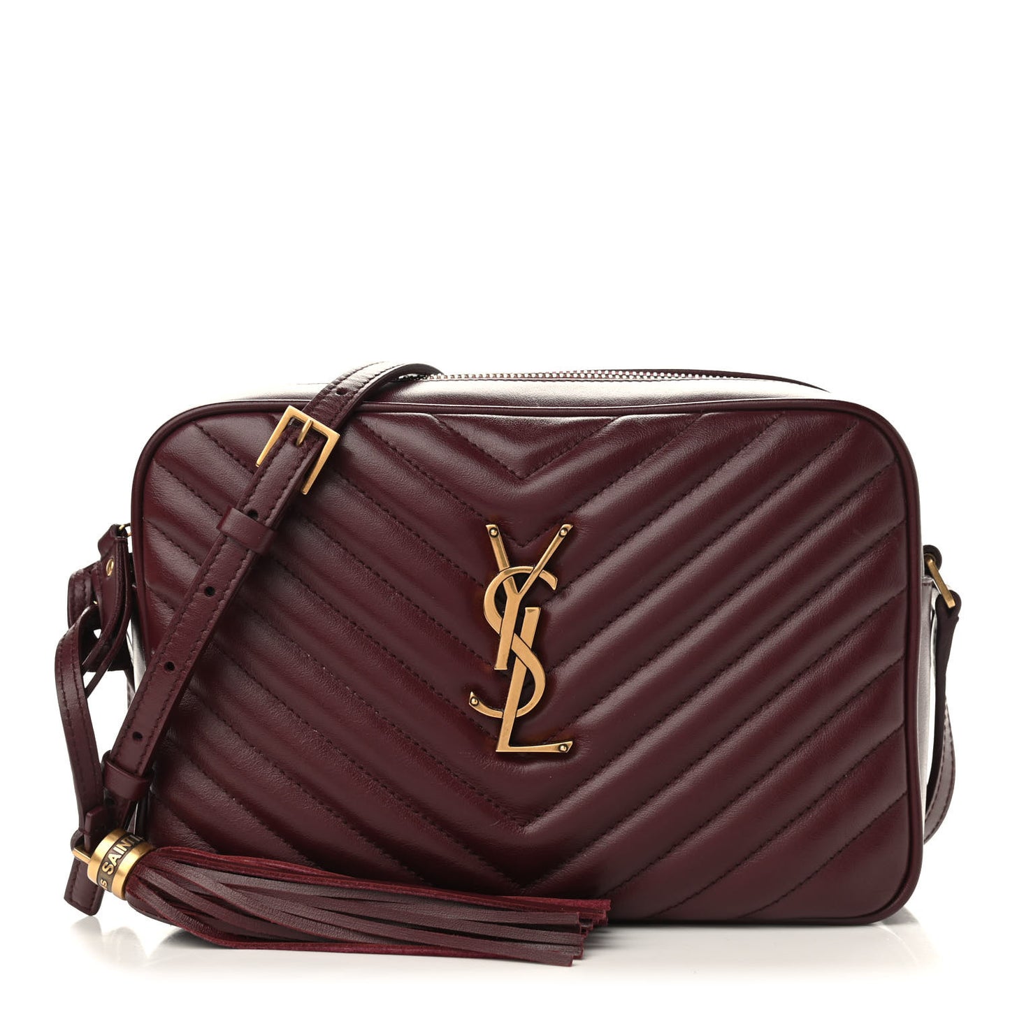 Calfskin Matelasse Monogram Lou Camera Bag Dark Legion Red