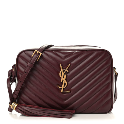 Saint Laurent Calfskin Matelasse Monogram Lou Camera Bag Dark Legion Red 1 of 9