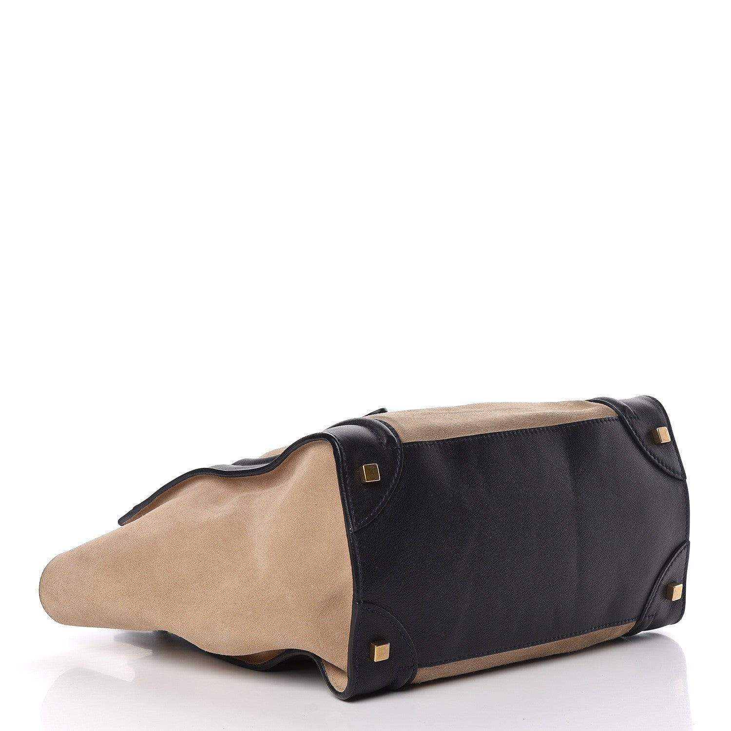 Celine Smooth Calfskin Suede Mini Bi-Color Luggage Navy Dune 4 of 16