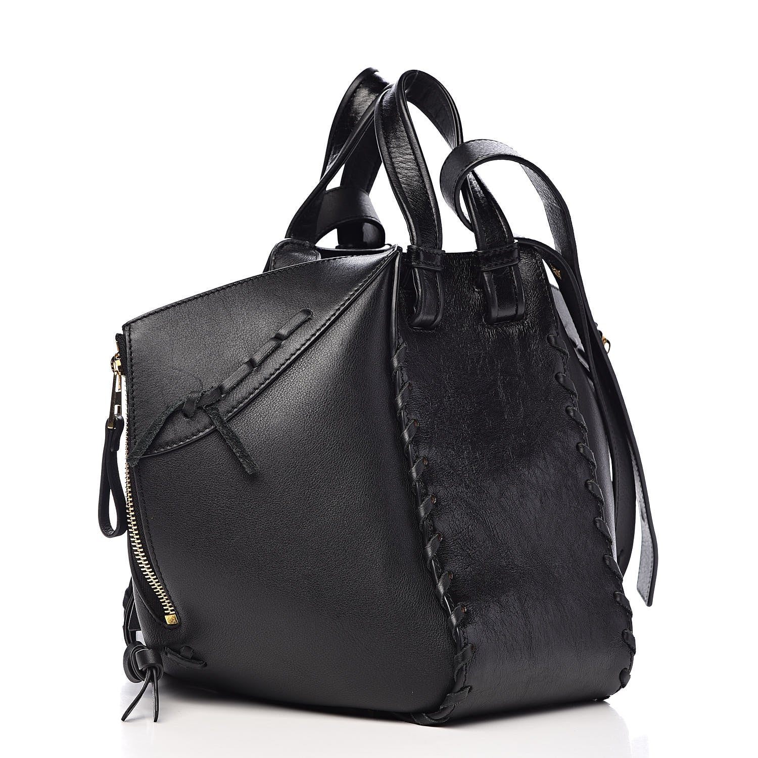 Loewe Calfskin Small Whipstitch Hammock Shoulder Bag Black 3 of 10