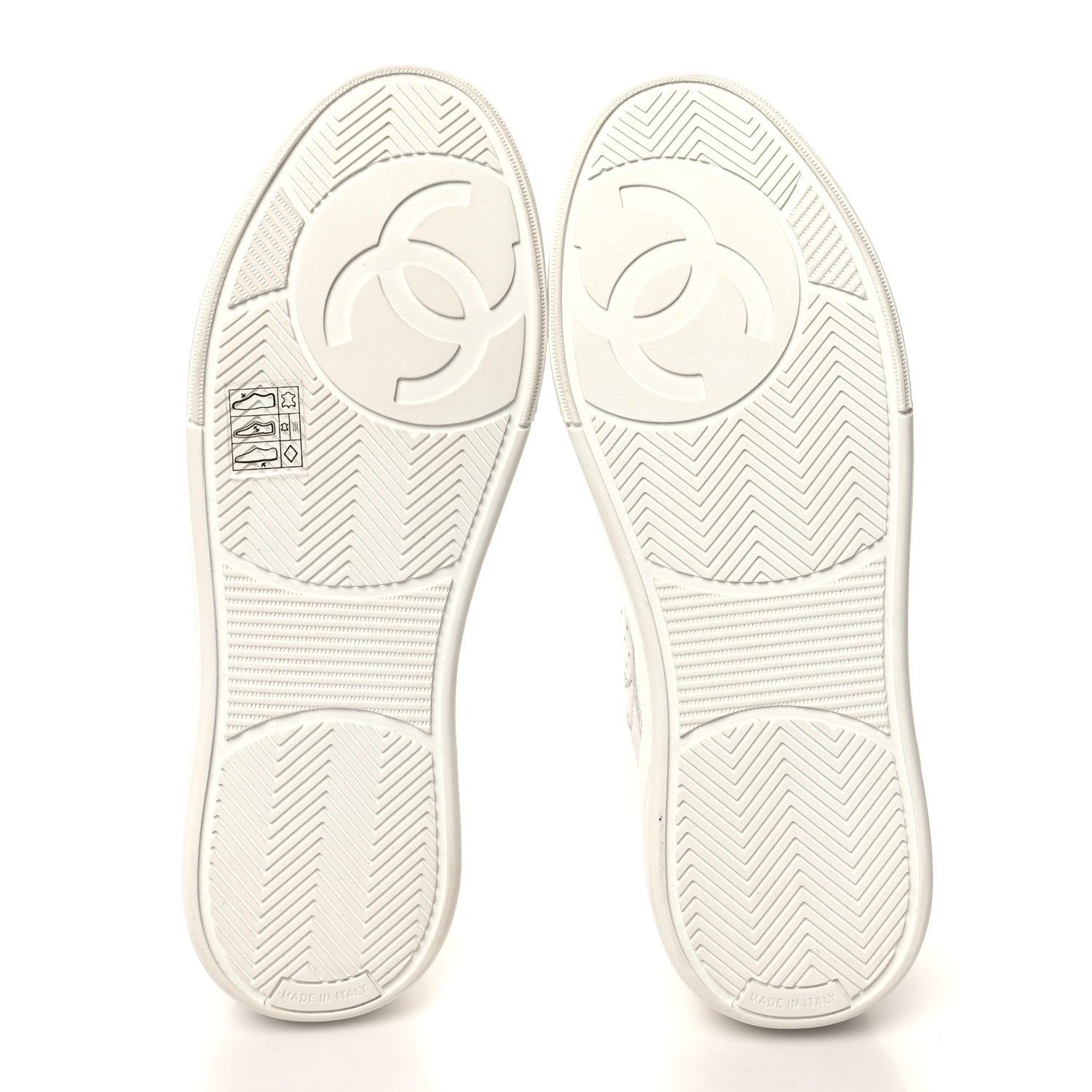 Chanel Laminated Calfskin CC Womens Sneakers 36 Silver 5 of 8