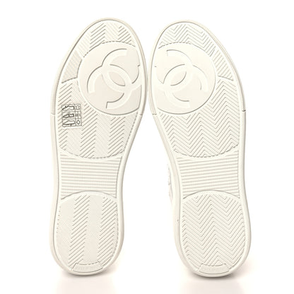 Chanel Laminated Calfskin CC Womens Sneakers 36 Silver 5 of 8