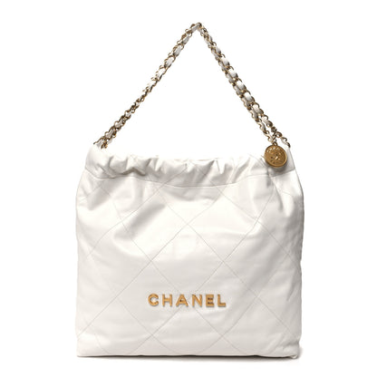 Chanel Shiny Calfskin Quilted Chanel 22 White 1 of 11