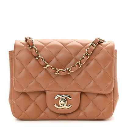 Chanel Lambskin Quilted Mini Square Flap Brown 1 of 10