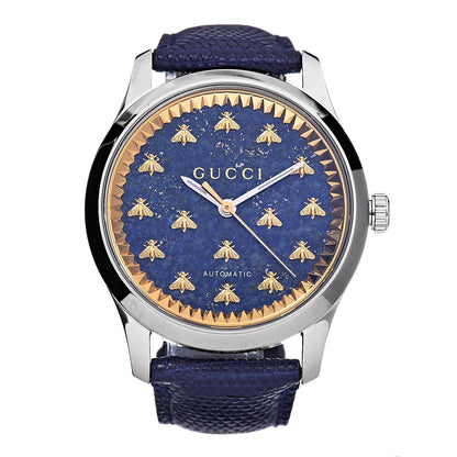 Gucci Stainless Steel Lizard Lapis Lazuli 38mm G-Timeless Bee Automatic Watch Blue 1 of 9