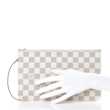 Louis Vuitton Damier Azur Neverfull MM GM Pochette Rose Ballerine 2 of 8