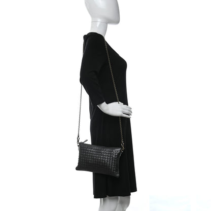 Bottega Veneta Nappa Intrecciato Biletto Chain Crossbody Antique Silver 2 of 9