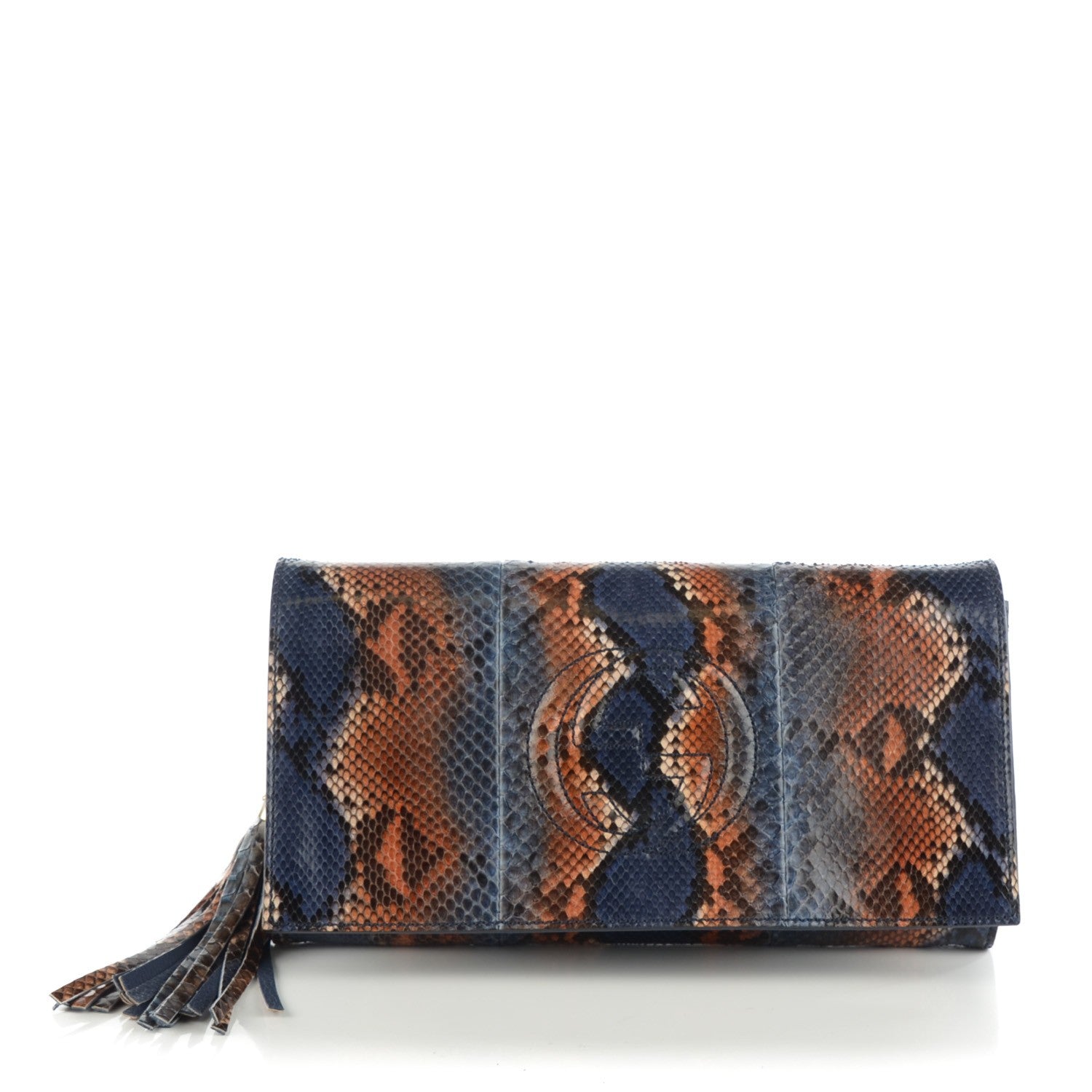 Gucci Python Medium Soho Clutch Blue Sienna 1 of 7