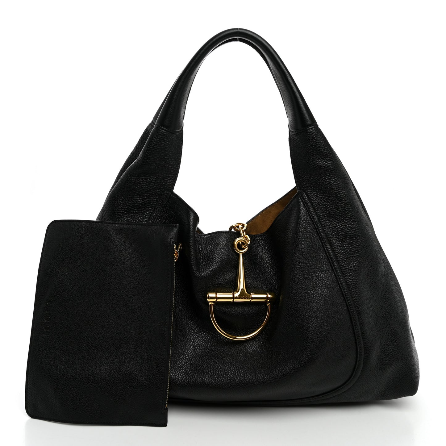 Grained Calfskin Softbit Maxi Shoulder Bag Black
