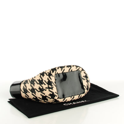 Chanel Patent Houndstooth Print Caning Basket Off White 4 of 7