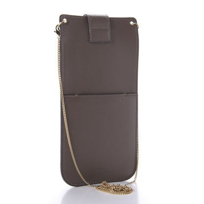 Fendi Vitello Soft F is Fendi Bi-Color FF 1974 Embossed Phone Pouch Maya Black 3 of 10