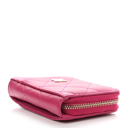 Chanel Caviar Quilted Zip Card Holder Fuchsia 4 of 8