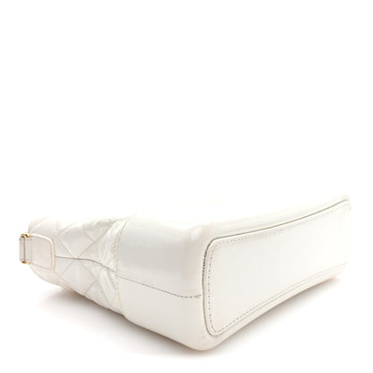 Chanel Patent Goatskin Quilted Medium Gabrielle Hobo White 4 of 11
