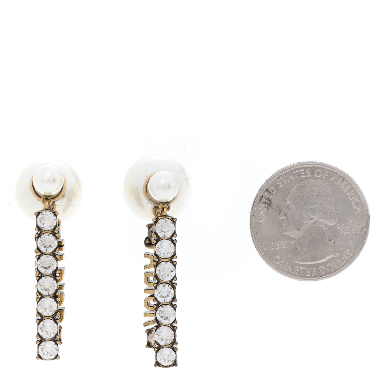 Christian Dior Pearl Crystal J'Adior Tribales Earrings Antique Gold 2 of 4