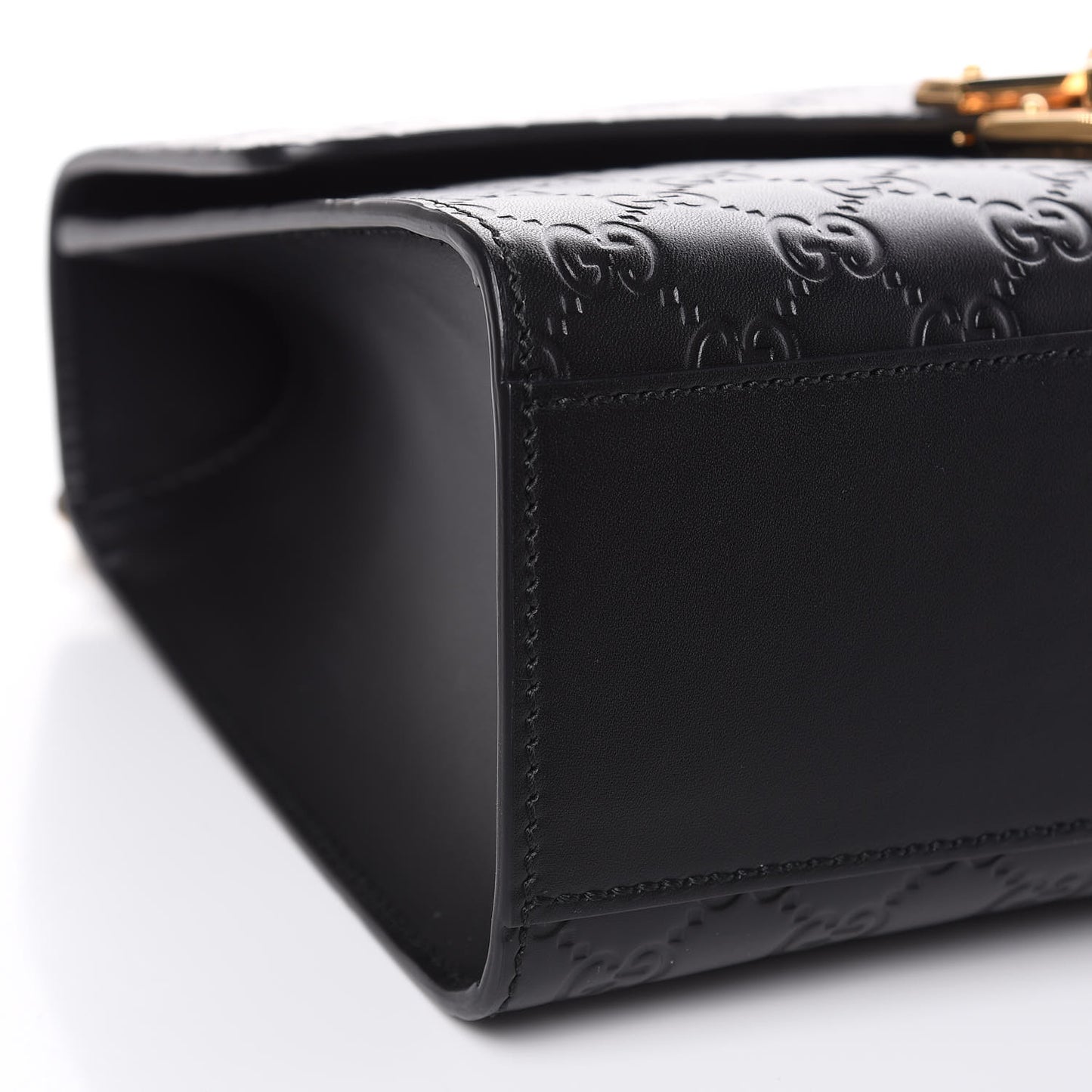 Guccissima Medium Padlock Shoulder Bag Black