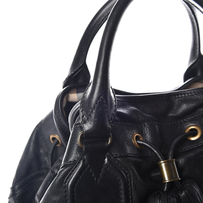 Burberry Grainy Calfskin Tassel Drawstring Shoulder Bag Black 19 of 19