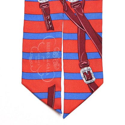 Hermes Silk Brides De Gala Bayaderes Twilly Rouge Bleu Roy Acajou 3 of 5