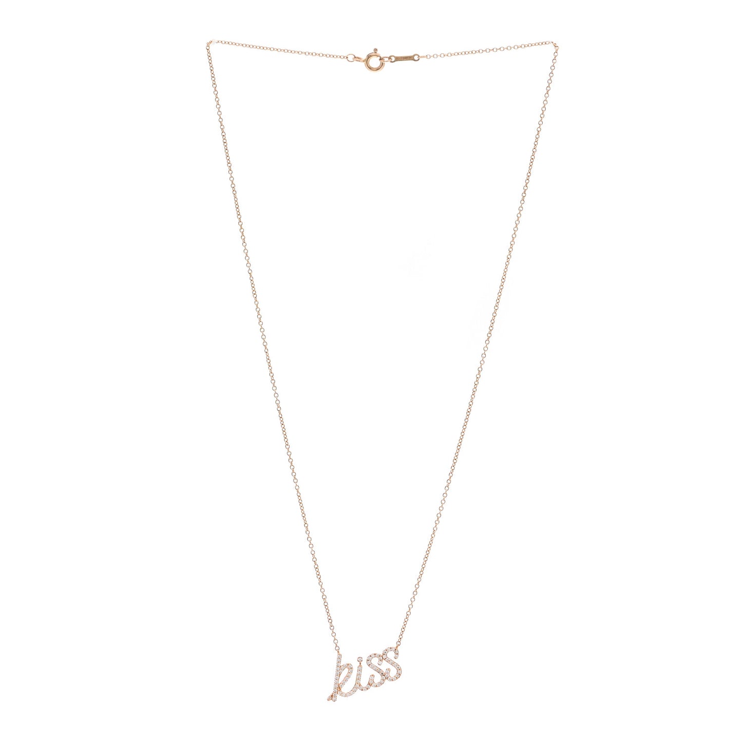 18K Rose Gold Diamond Paloma's Graffiti Kiss Pendant Necklace