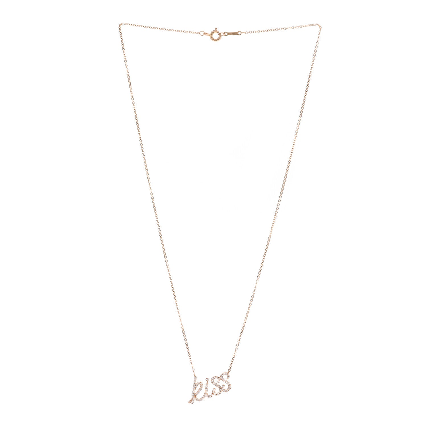 Tiffany 18K Rose Gold Diamond Paloma's Graffiti Kiss Pendant Necklace 3 of 5