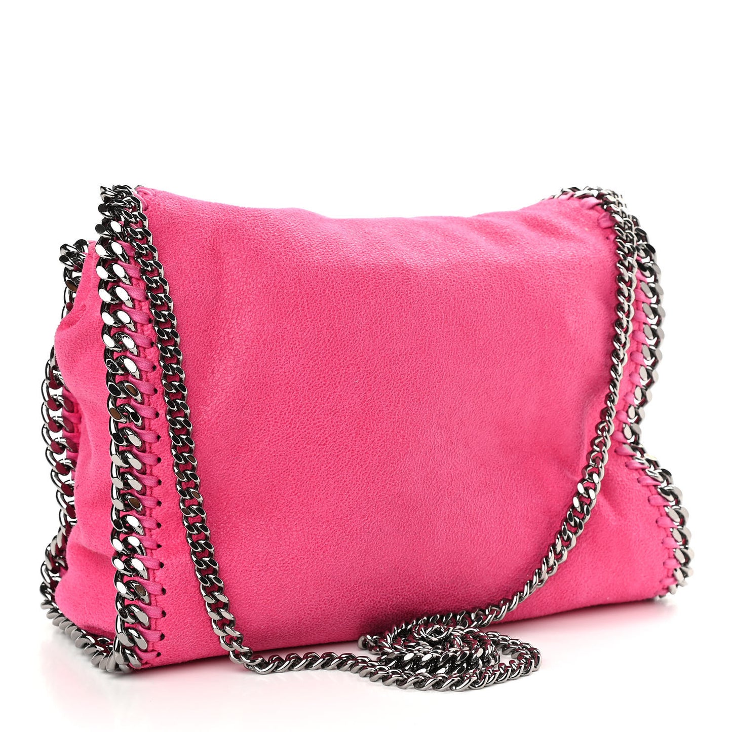 Shaggy Deer Mini Falabella Fold Over Tote Hot Pink