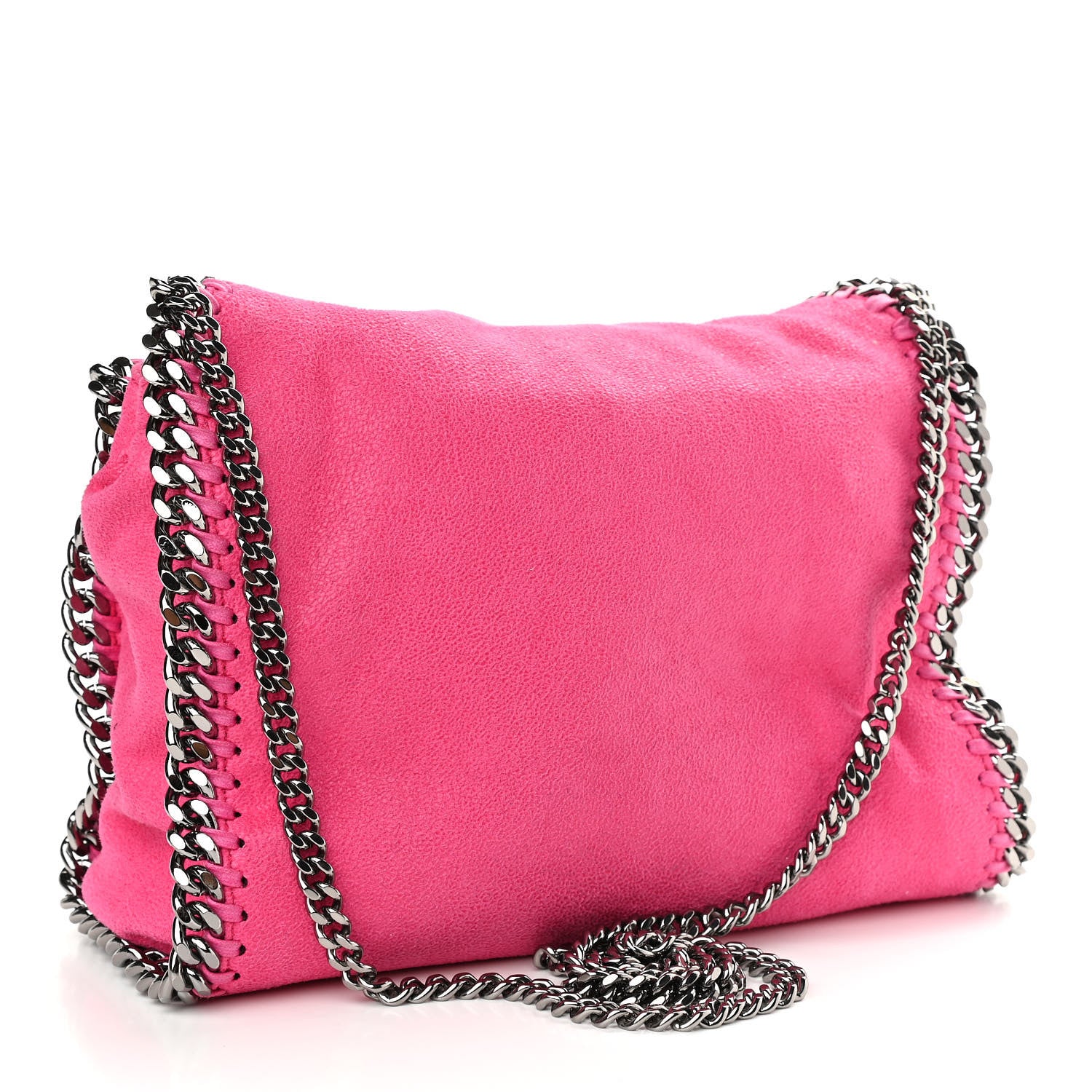 Stella McCartney Shaggy Deer Mini Falabella Fold Over Tote Hot Pink 3 of 10