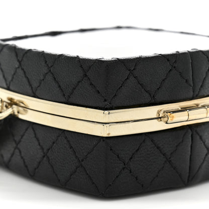 Chanel Lambskin Quilted Small Beauty Box Clutch With Chain Black 9 of 10