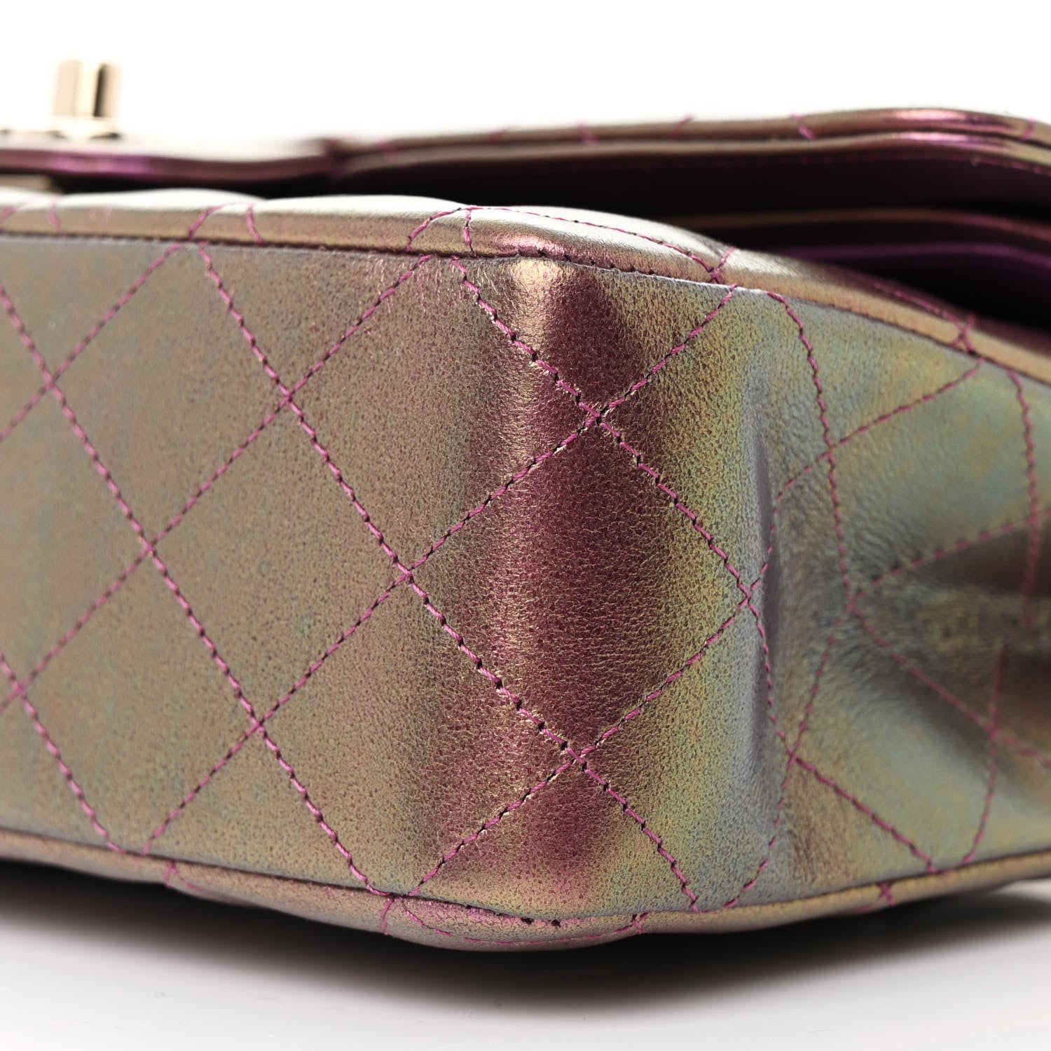 Chanel Iridescent Lambskin Quilted Medium Double Flap Purple 10 of 11