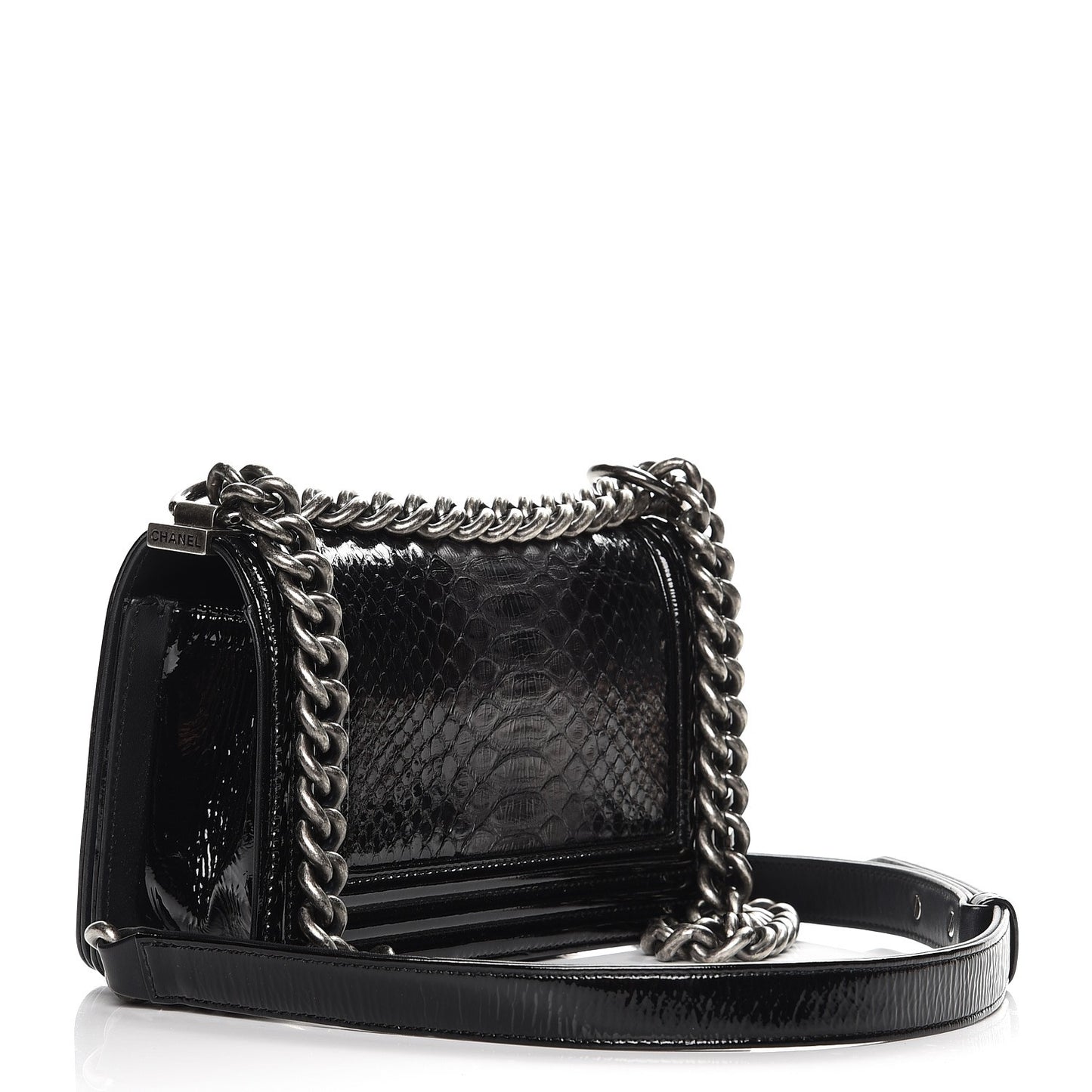 Python Patent Small Boy Flap Black